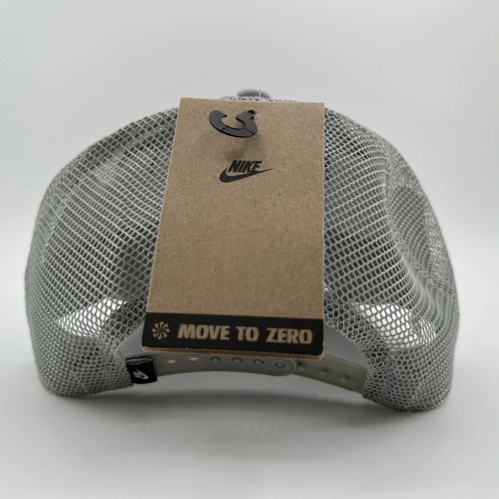 Nike Rise Structured Trucker Hat Youth Kids One Size Snapback Light Grey Cap NEW
